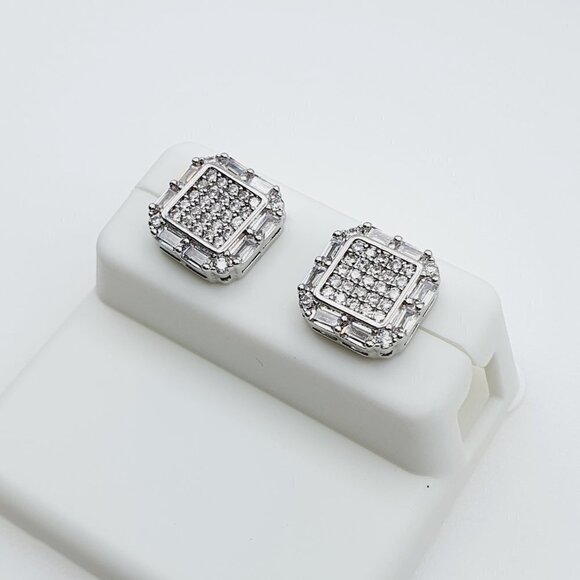 "925 Sterling Silver Plated CZ Earrings, EVBRS552 - Picture 7 of 10